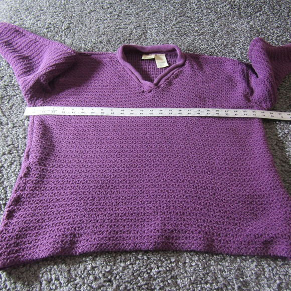 Vintage St John Bay Sweater Womens L Made In USA Roll V Neck Casual Preppy - Picture 4 of 7